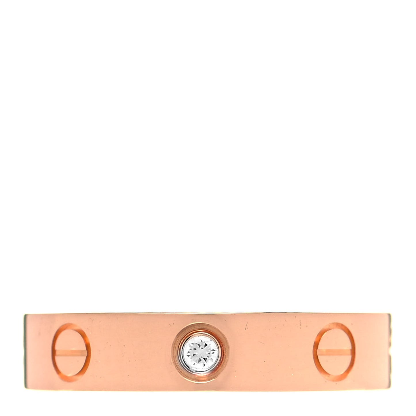 18K Pink Gold Diamond 4mm LOVE Wedding Band Ring 49 4.75