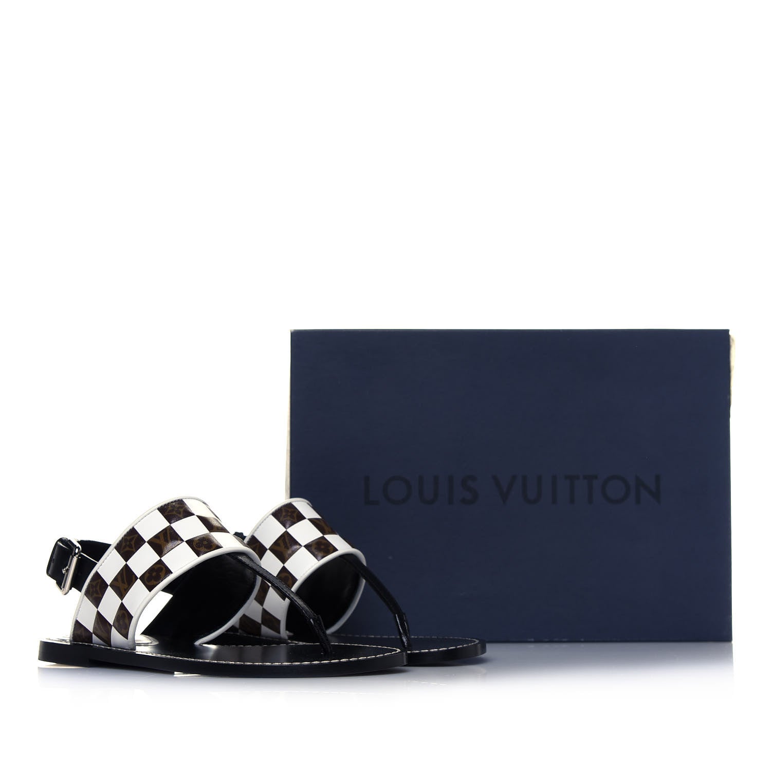 Louis Vuitton Monogram Calfskin Matchmake Flat Thong Sandals 36 Black 9 of 9