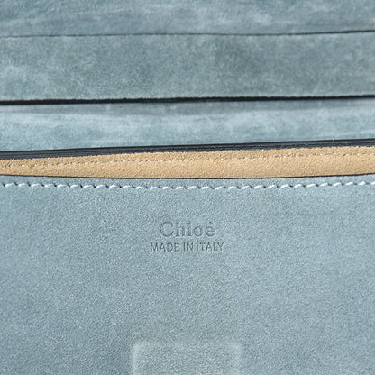 Chloe Suede Smooth Calfskin Mini Drew Shoulder Bag Cloudy Blue 5 of 11