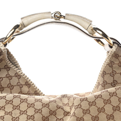 Gucci Monogram Large Horsebit Chain Hobo Off White 10 of 10