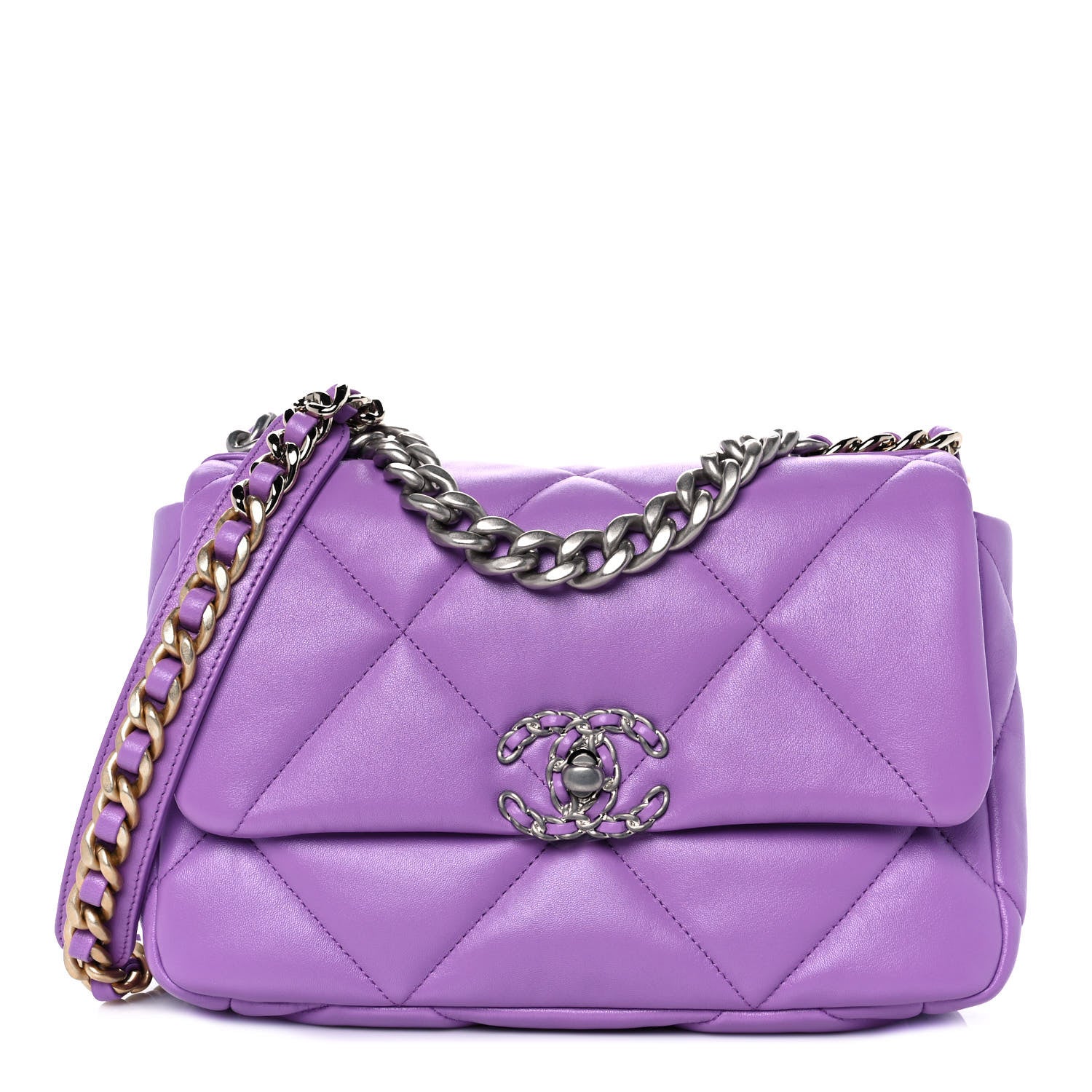 Chanel Lambskin Quilted Medium Chanel 19 Flap Light Purple 1 of 10