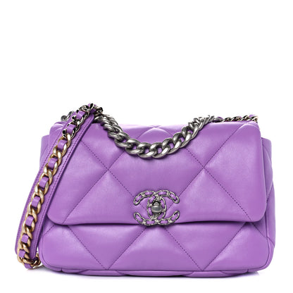 Chanel Lambskin Quilted Medium Chanel 19 Flap Light Purple 1 of 10