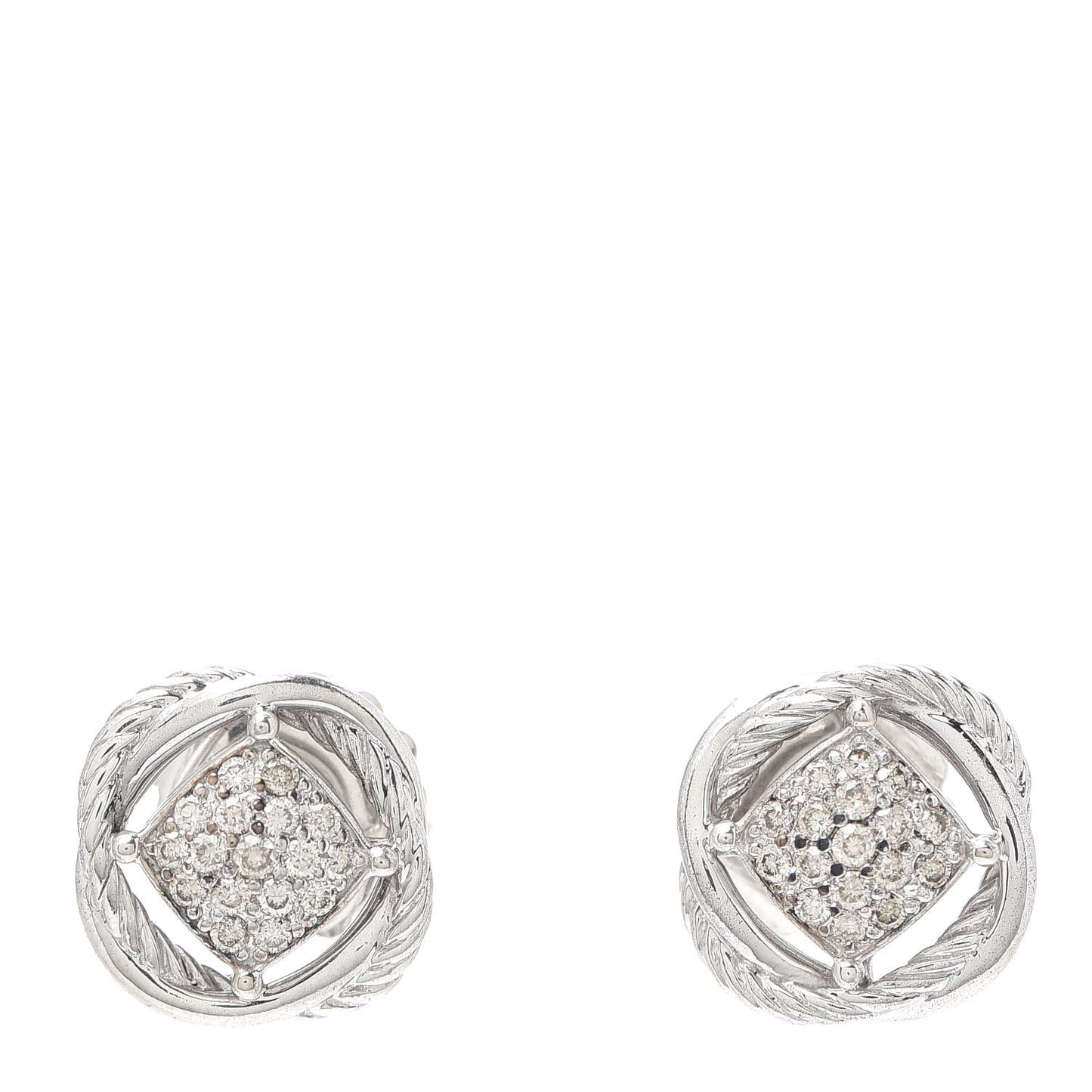 Sterling Silver Diamond 13mm Infinity Earrings