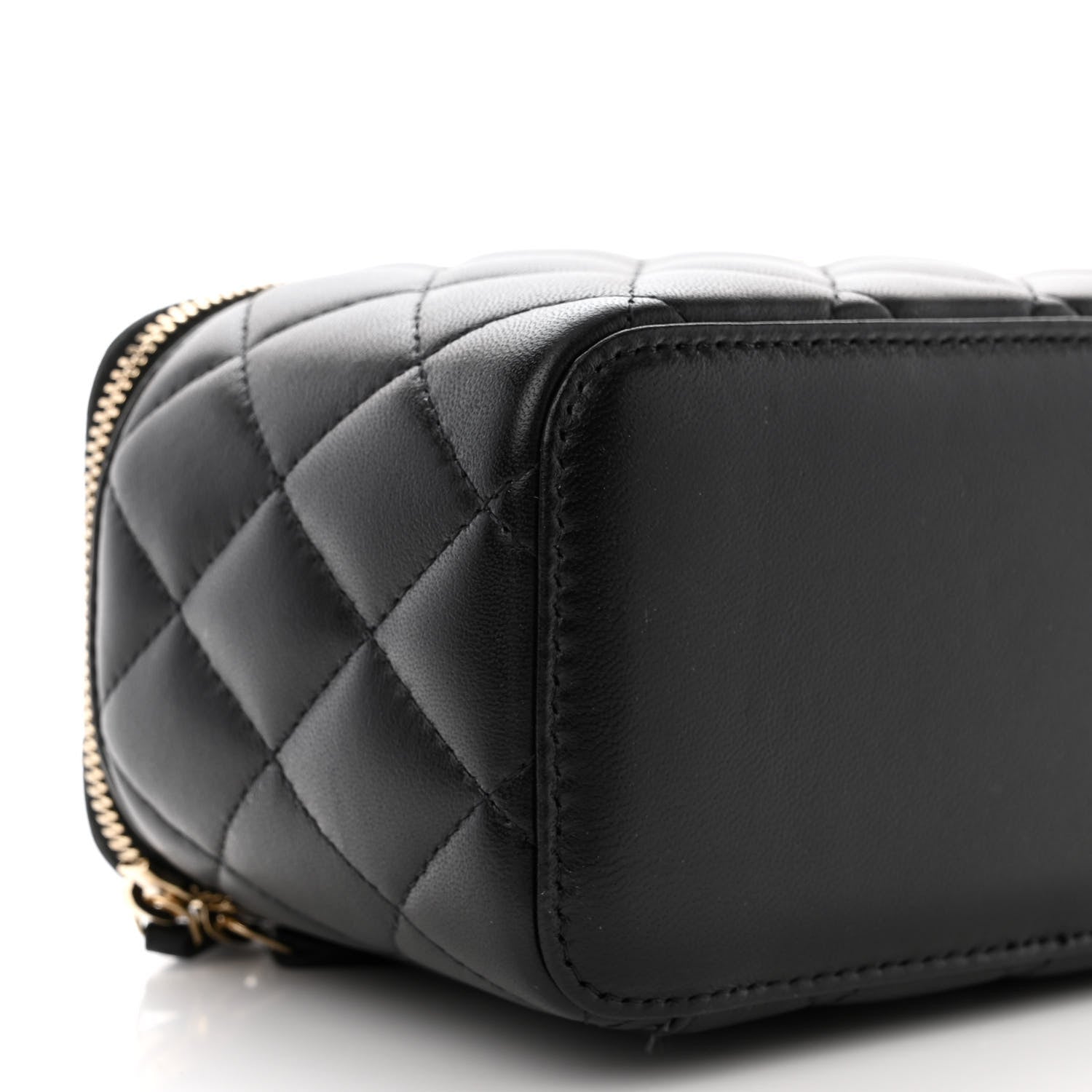 Chanel Lambskin Quilted Small Top Handle Vanity Case With Chain Black 9 of 12