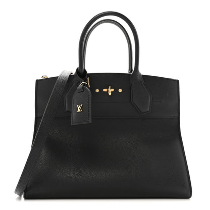 Louis Vuitton Taurillon City Steamer MM Black 1 of 9