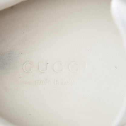 Gucci Calfskin Crystal Web LOVED Embroidered Womens Ace Platform Sneakers 37 White Red Flame Notte 9 of 12