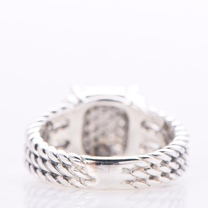 David Yurman Sterling Silver Diamond 10mm Petite Wheaton Ring 49 5 4 of 5