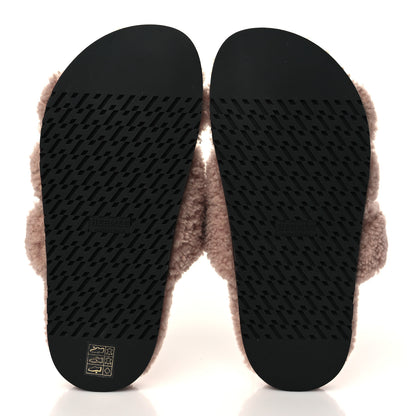 Hermes Woolskin Womens Chypre Sandals 36 Bois De Santal 5 of 8