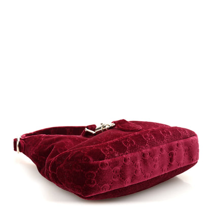 Gucci New Velvet Ashmir GG Monogram Small Jackie 1961 Hobo Red 4 of 10