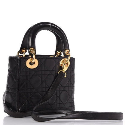 Christian Dior Lambskin Cannage Mini Lady Dior Black 3 of 7