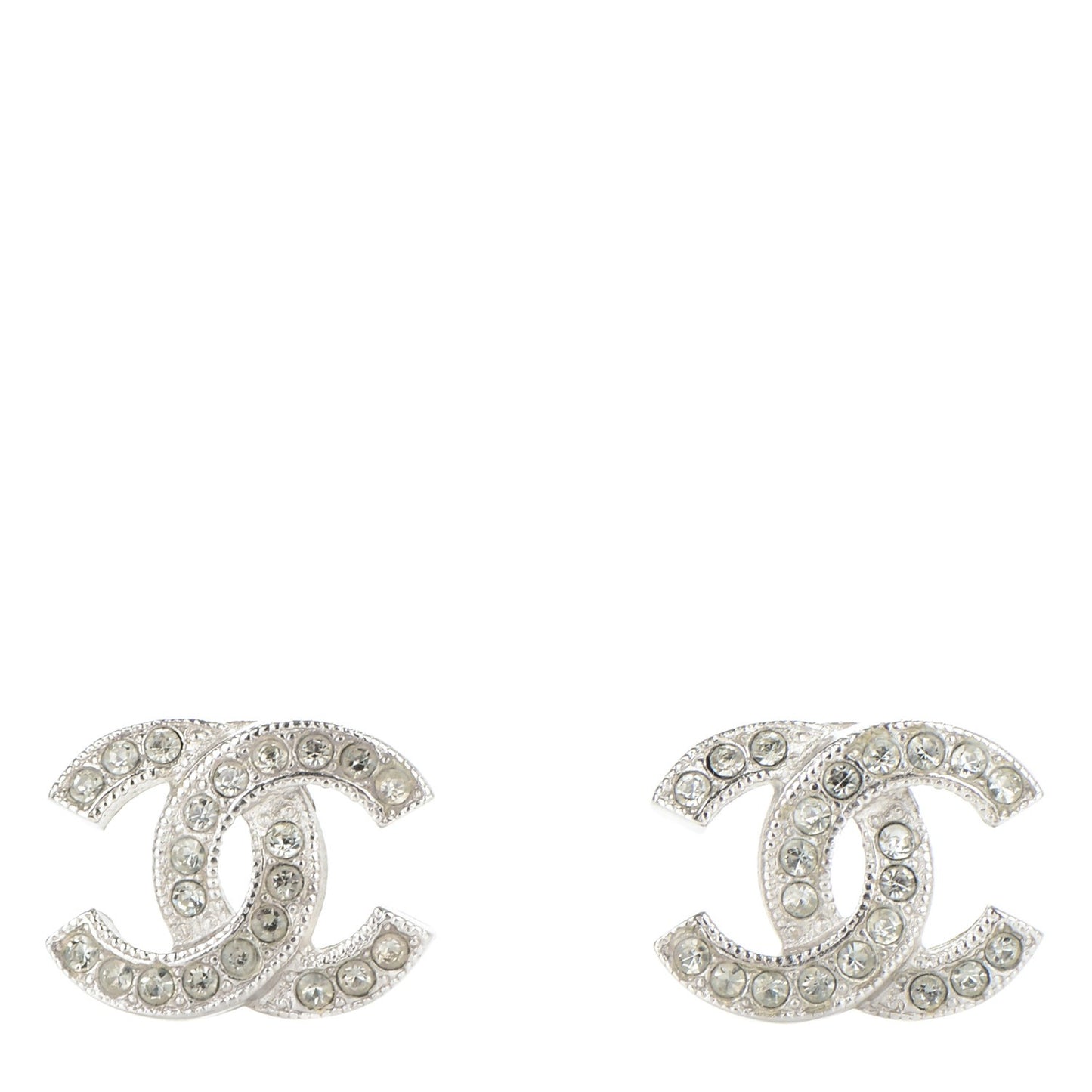 Crystal CC Earrings Silver
