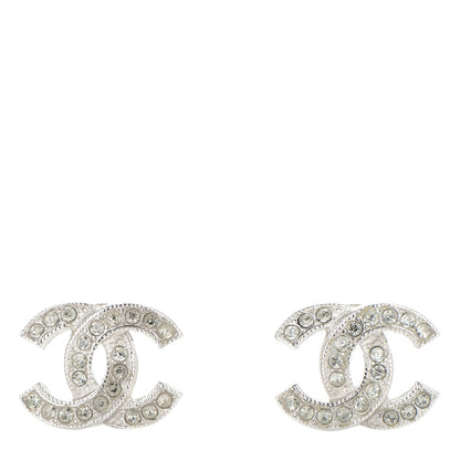 Chanel Crystal CC Earrings Silver 1 of 4