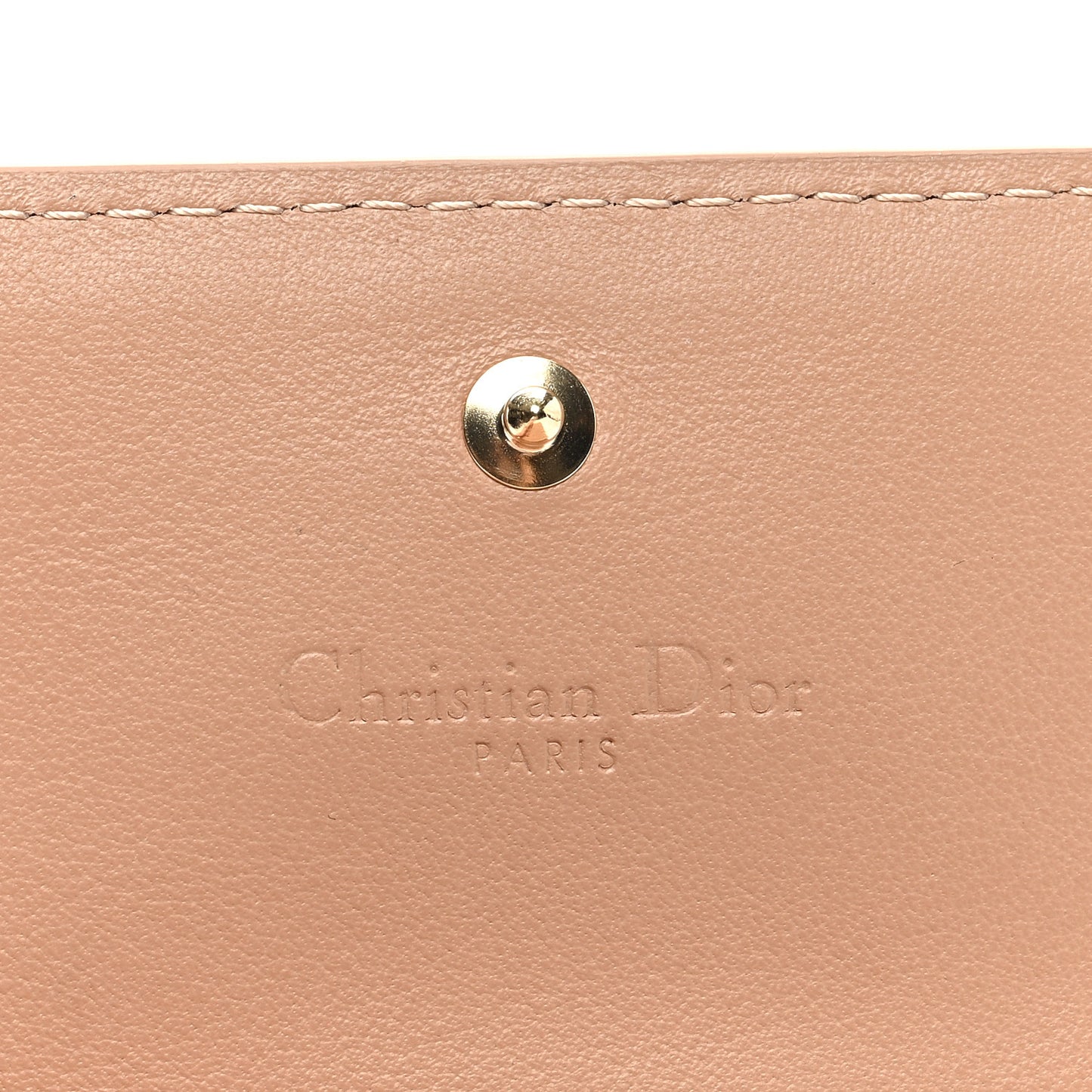 Patent Cannage Mini Lady Dior Wallet Beige