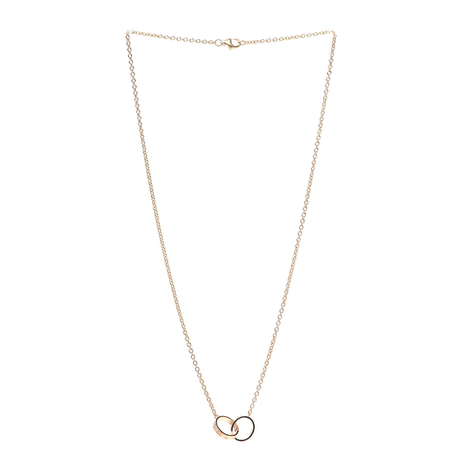 Cartier 18K Pink Gold Interlocking LOVE Necklace 3 of 5