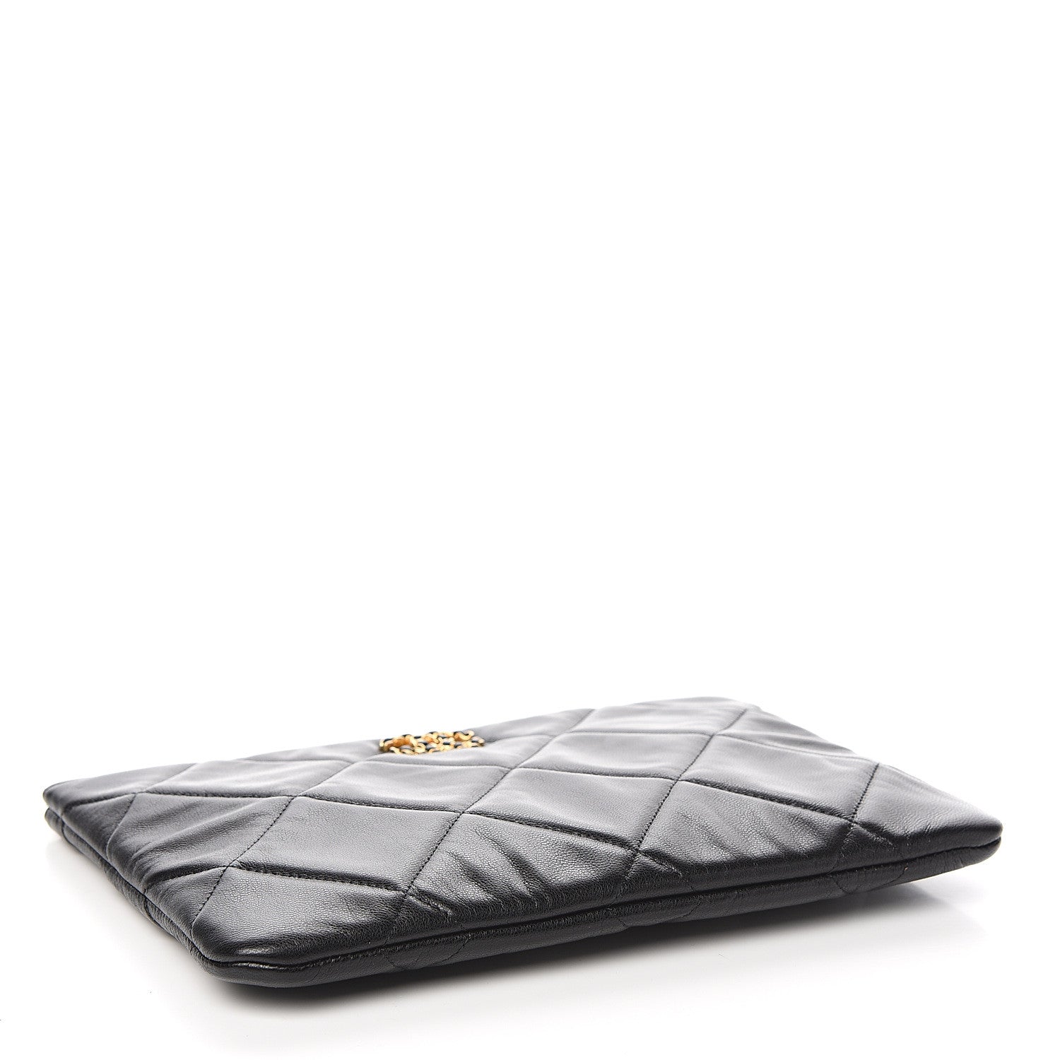 Chanel Goatskin Quilted Large 19 Cosmetic Case Black 3 of 7