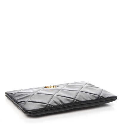 Chanel Goatskin Quilted Large 19 Cosmetic Case Black 3 of 7