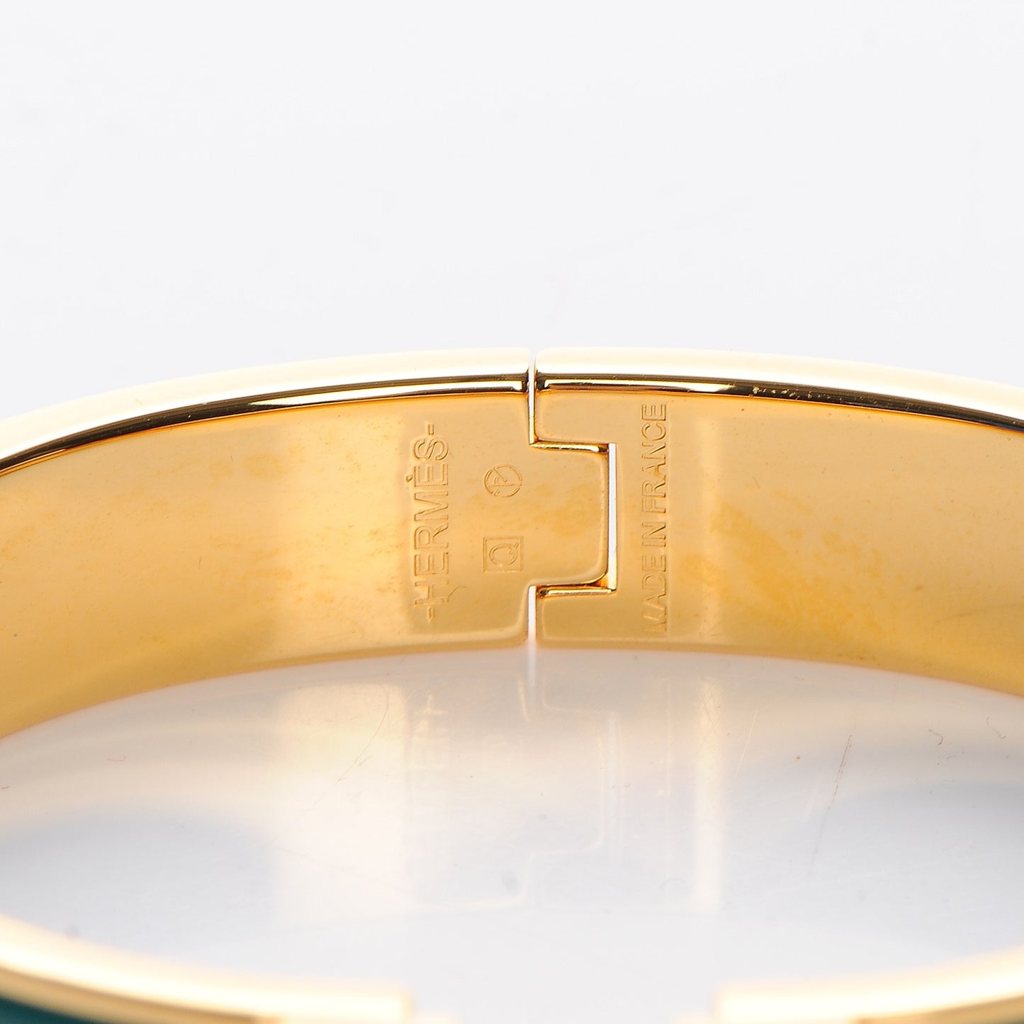 Enamel Narrow Clic Clac H Bracelet PM Malachite