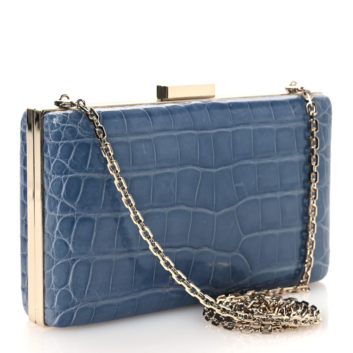 Valentino Garavani Alligator Frame Cluch Niagara 3 of 11
