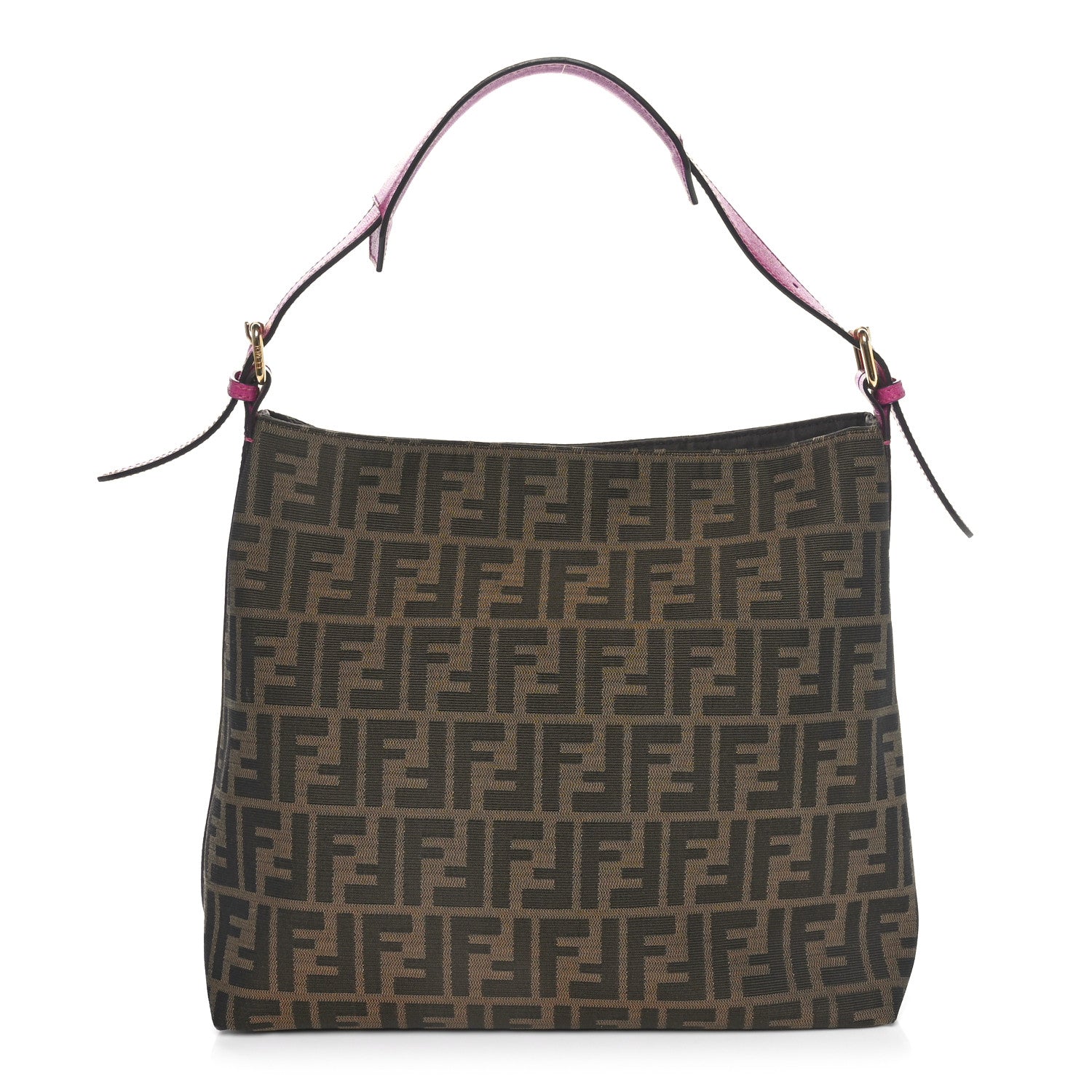 Fendi Zucca Vitello Spalmati Small Hobo Tobacco Magenta 1 of 10