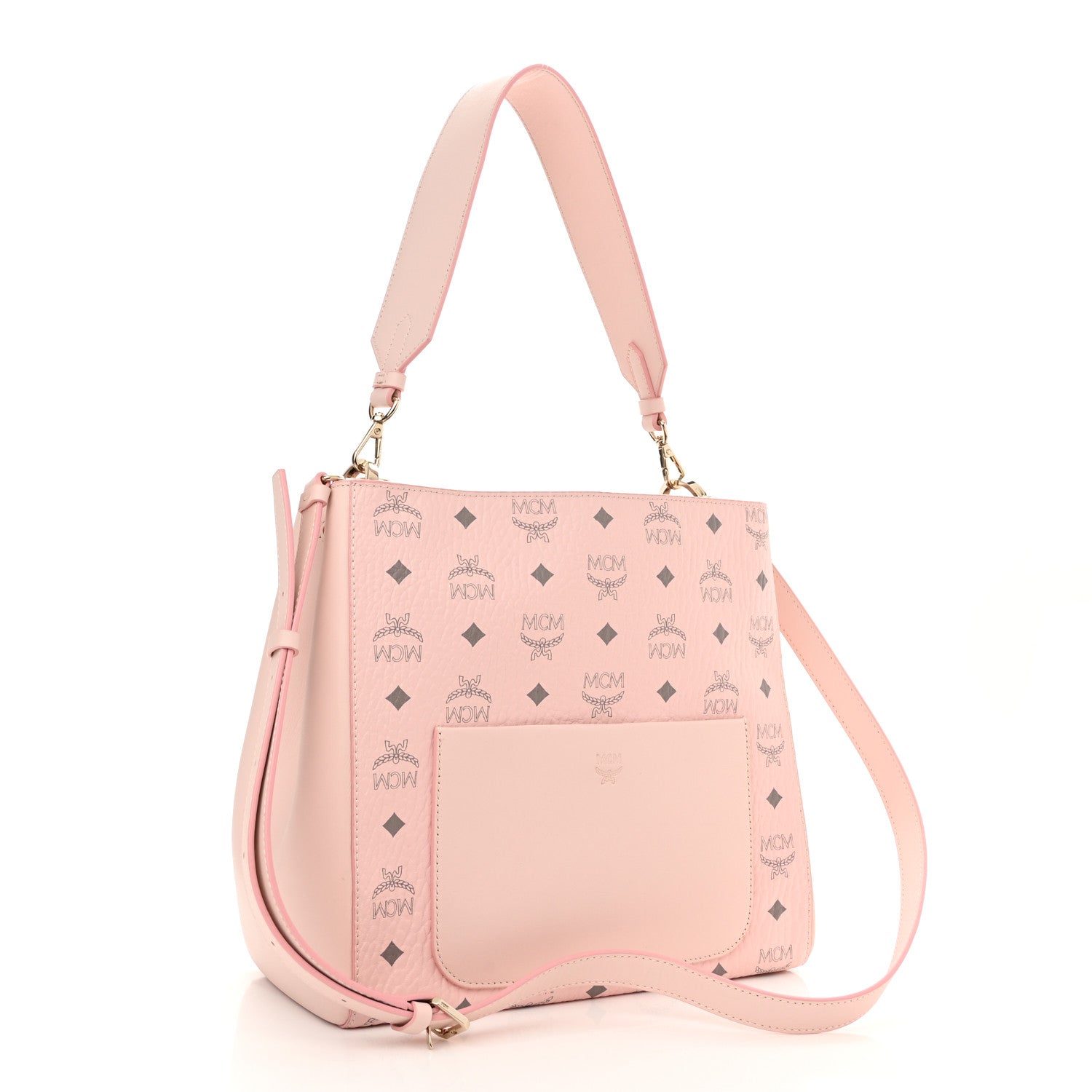 MCM Visetos Medium Aren Hobo Powder Pink 3 of 10