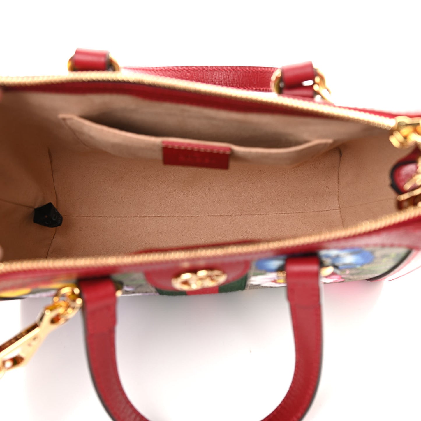 GG Supreme Monogram Flora Web Small Ophidia Tote Bag Red