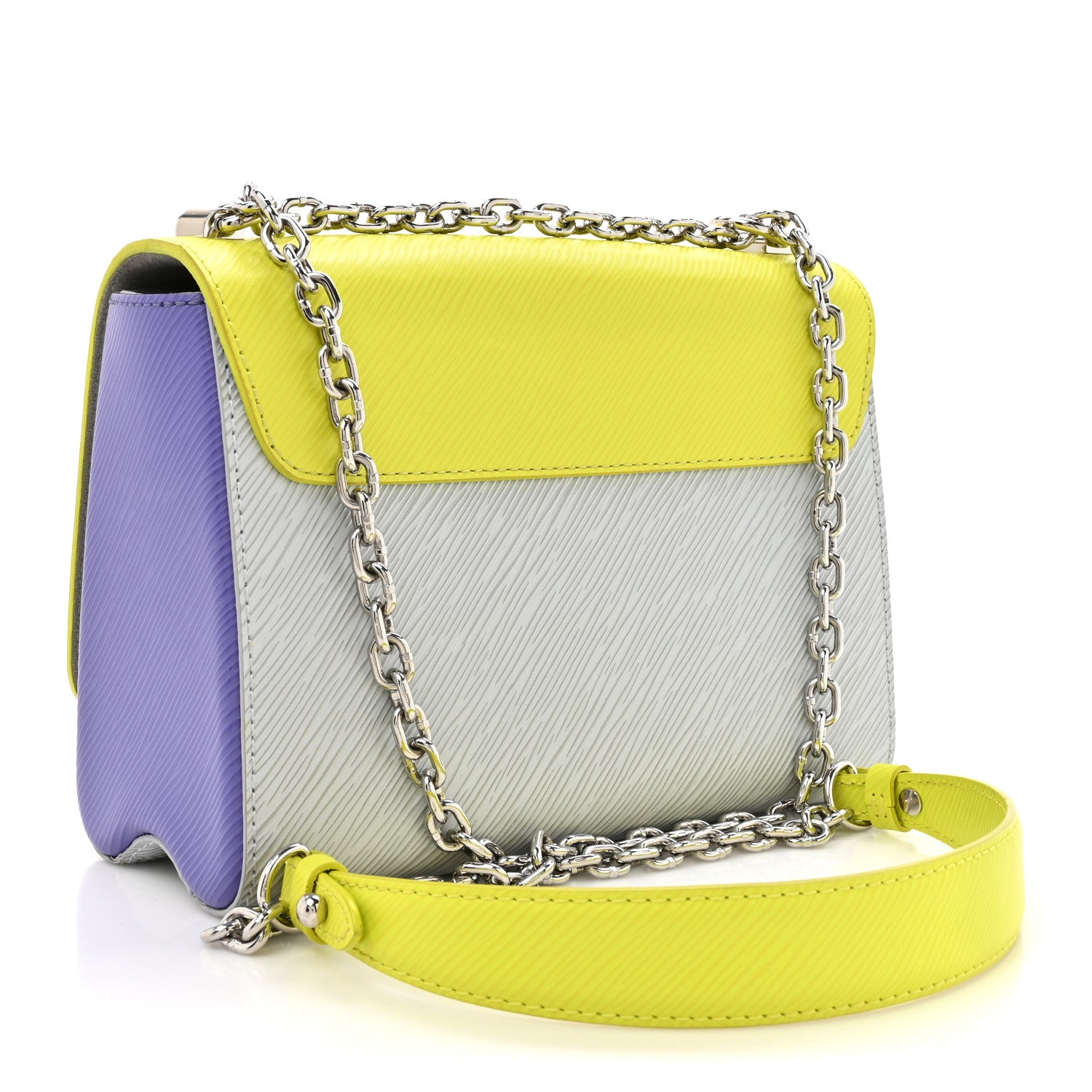 Louis Vuitton Epi Twist Shoulder Bag MM Purple Yellow Grey 4 of 11