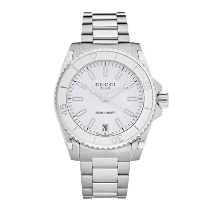 Gucci Stainless Steel 32mm Dive Quartz Watch White 1 of 8