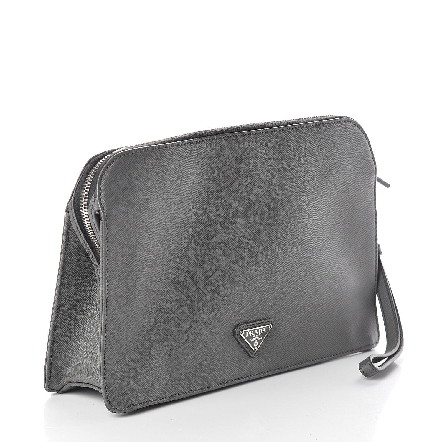 Prada Saffiano Travel Wristlet Bag Marmo 2 of 7