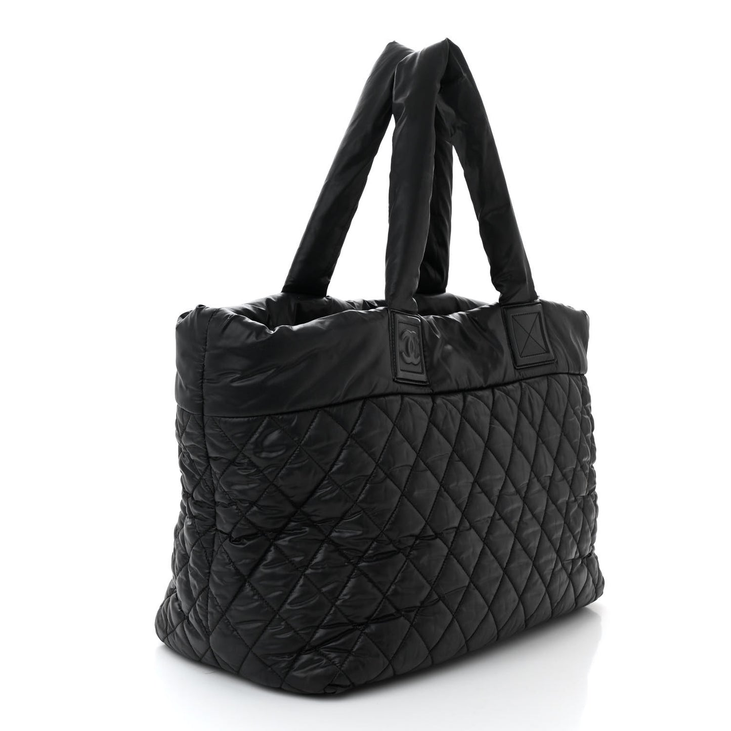 Nylon Quilted Large Coco Cocoon Tote Black