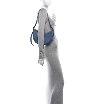 Prada Nubuck Small Arque Shoulder Bag Aviation Blue 2 of 9