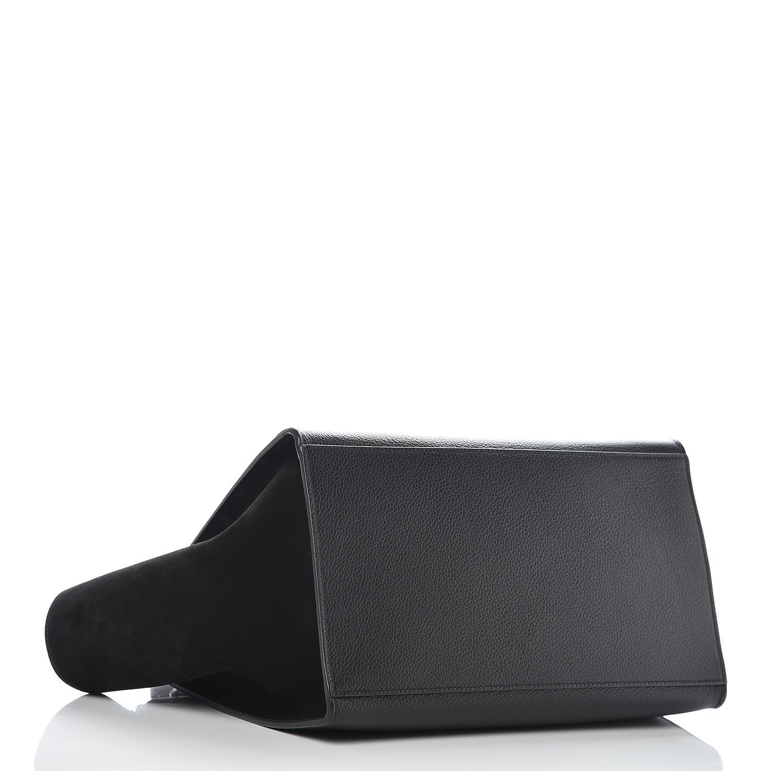 Celine Drummed Calfskin Suede Medium Trapeze Black 5 of 9