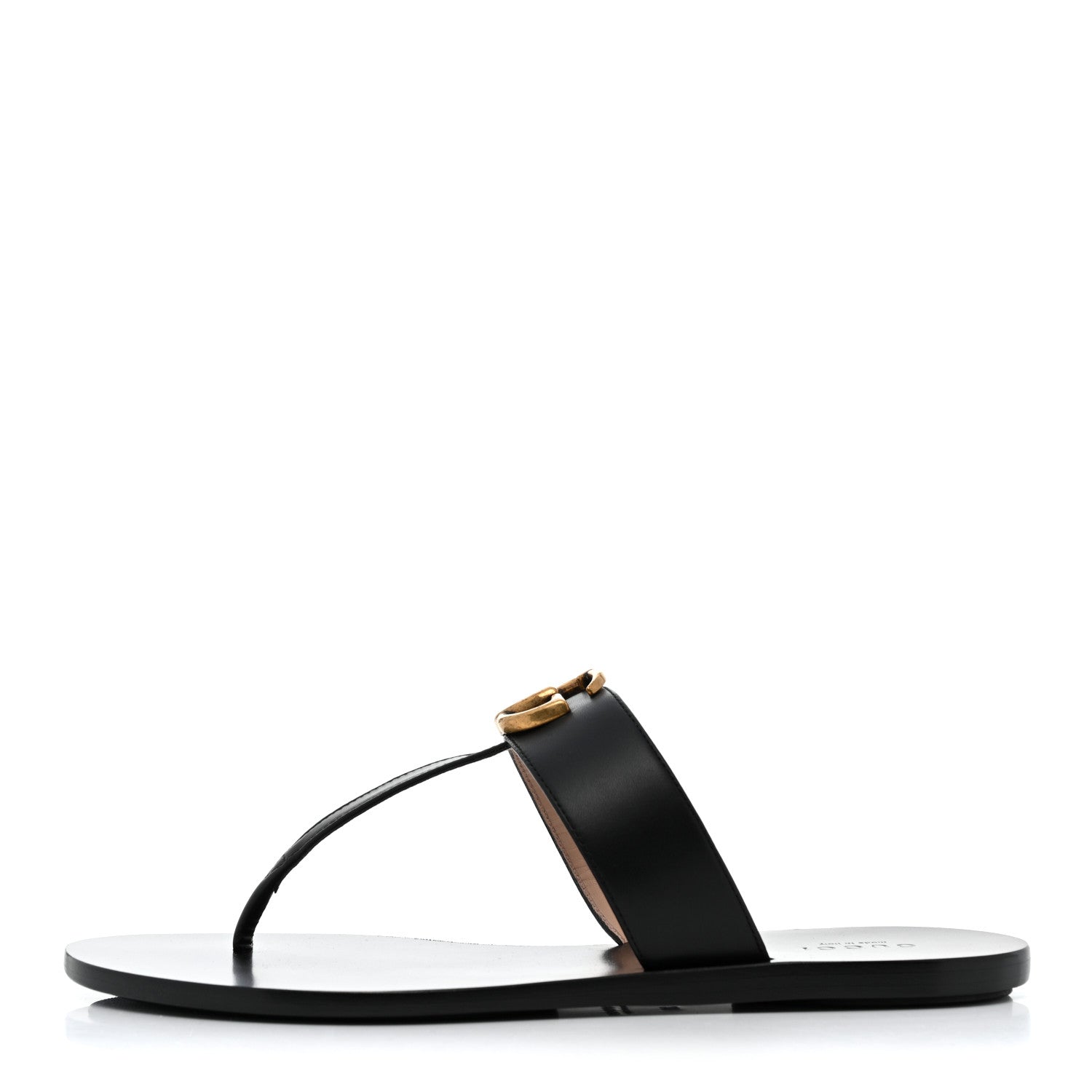 Gucci Calfskin GG Marmont Thong Sandals 38 Black 1 of 8