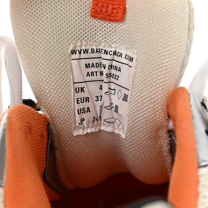Balenciaga Mesh Nubuck Effect Fabric LED Womens Track Sneakers 37 White Orange 7 of 8