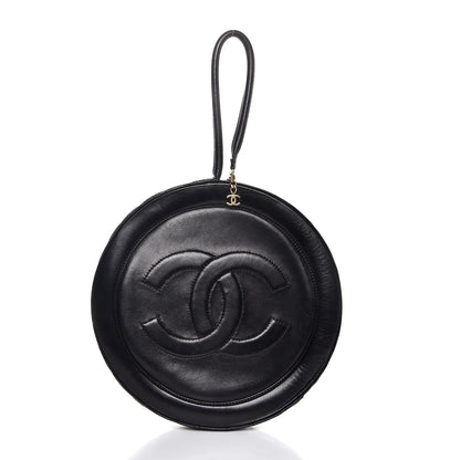 Chanel Lambskin Square Quilted Round Shoulder Bag Black 1 of 7