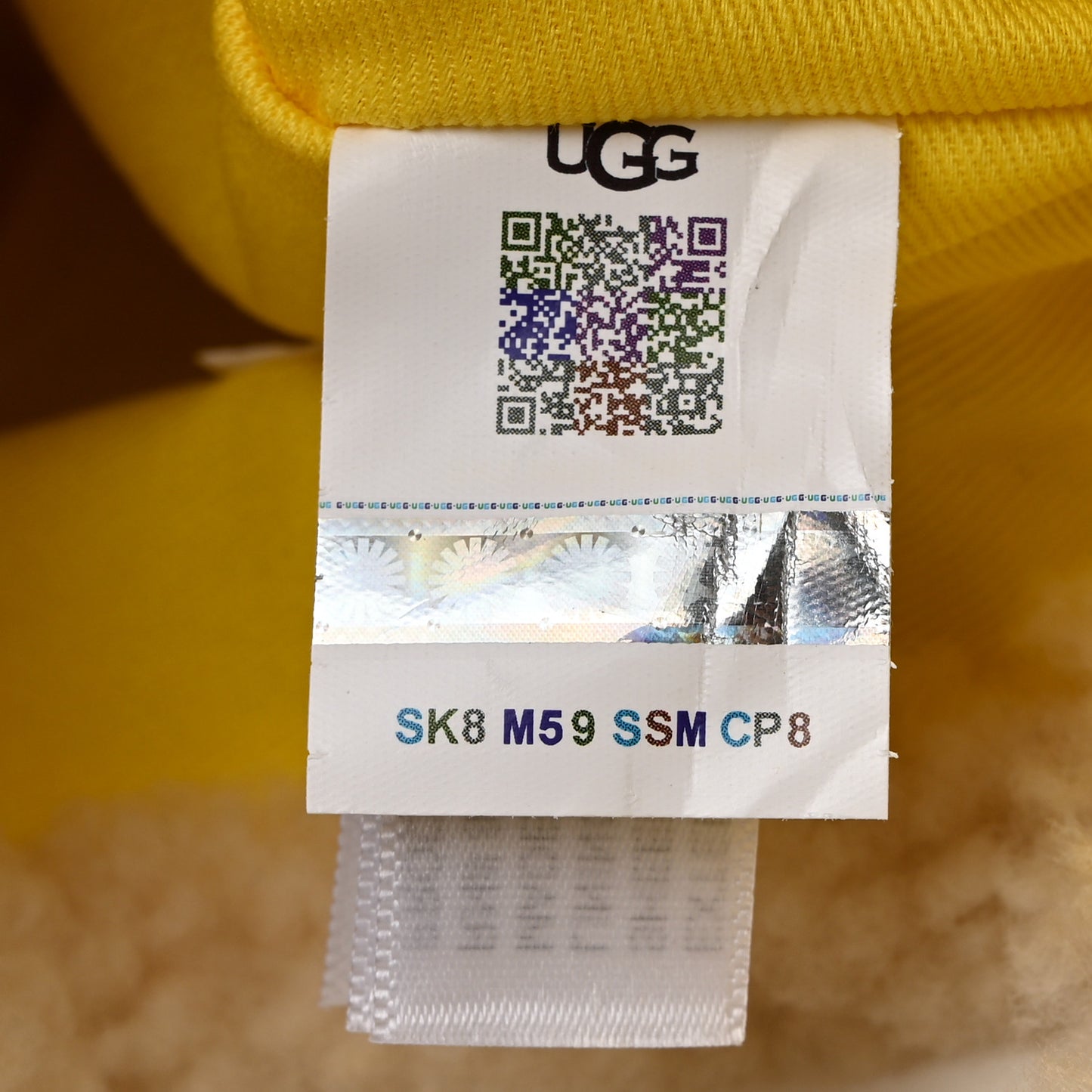 X UGG Crinkle Patent Shearling Small Shopping Bag Taxi