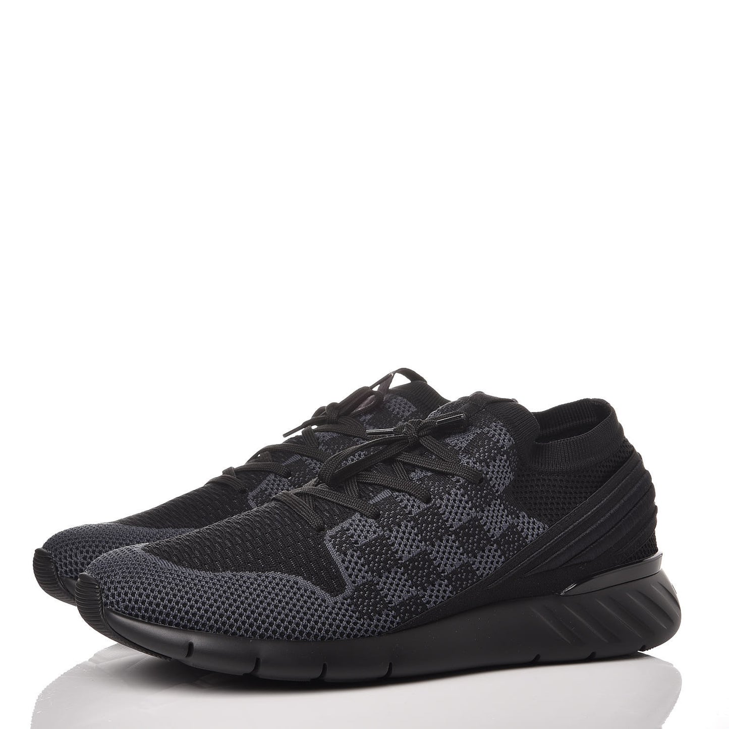 Knit Damier Fastlane Sneakers 10 Graphite