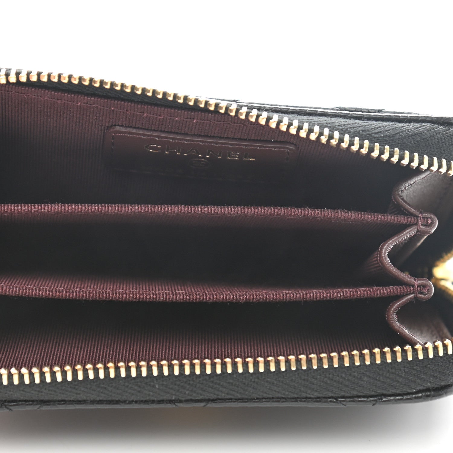 Chanel Caviar Quilted Zip Coin Purse Wallet Black 5 of 8