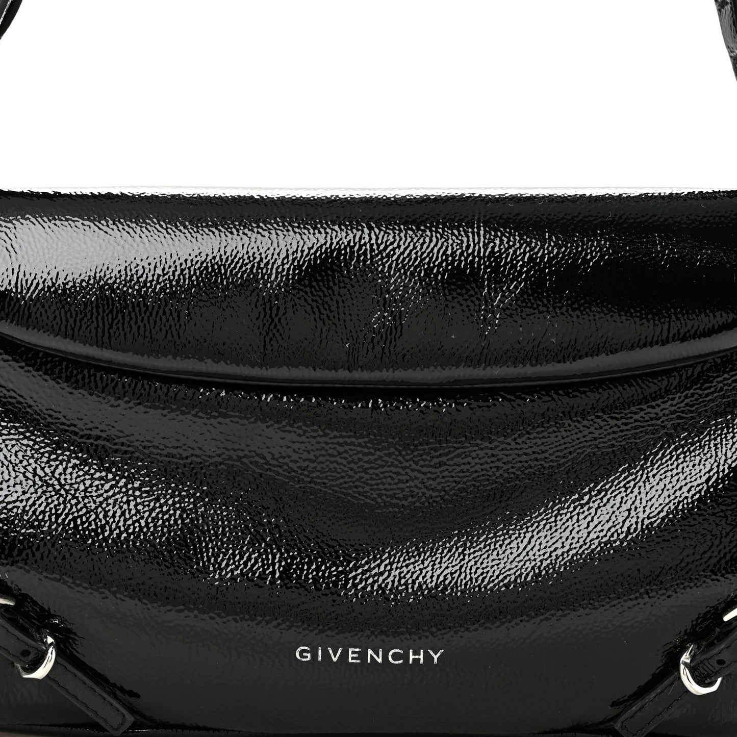 Patent Calfskin Small P'tit Voyou Shoulder Bag Black