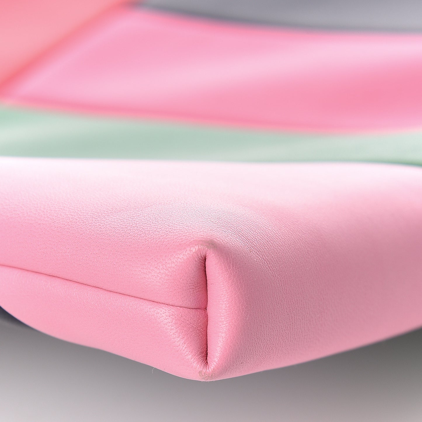 Lambskin Colorblock Cosmetic Case Multicolor