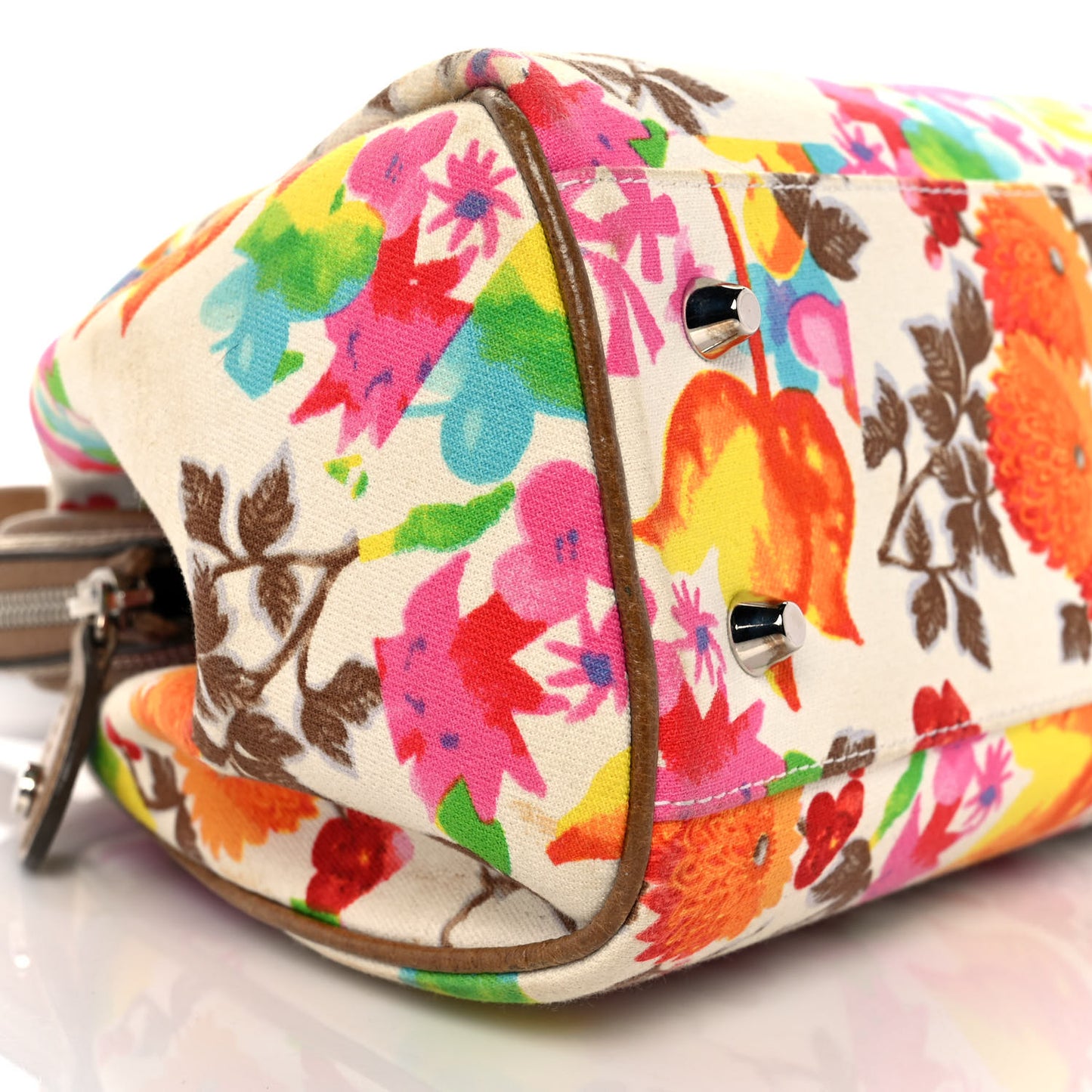 Canvas Floral Frame Satchel