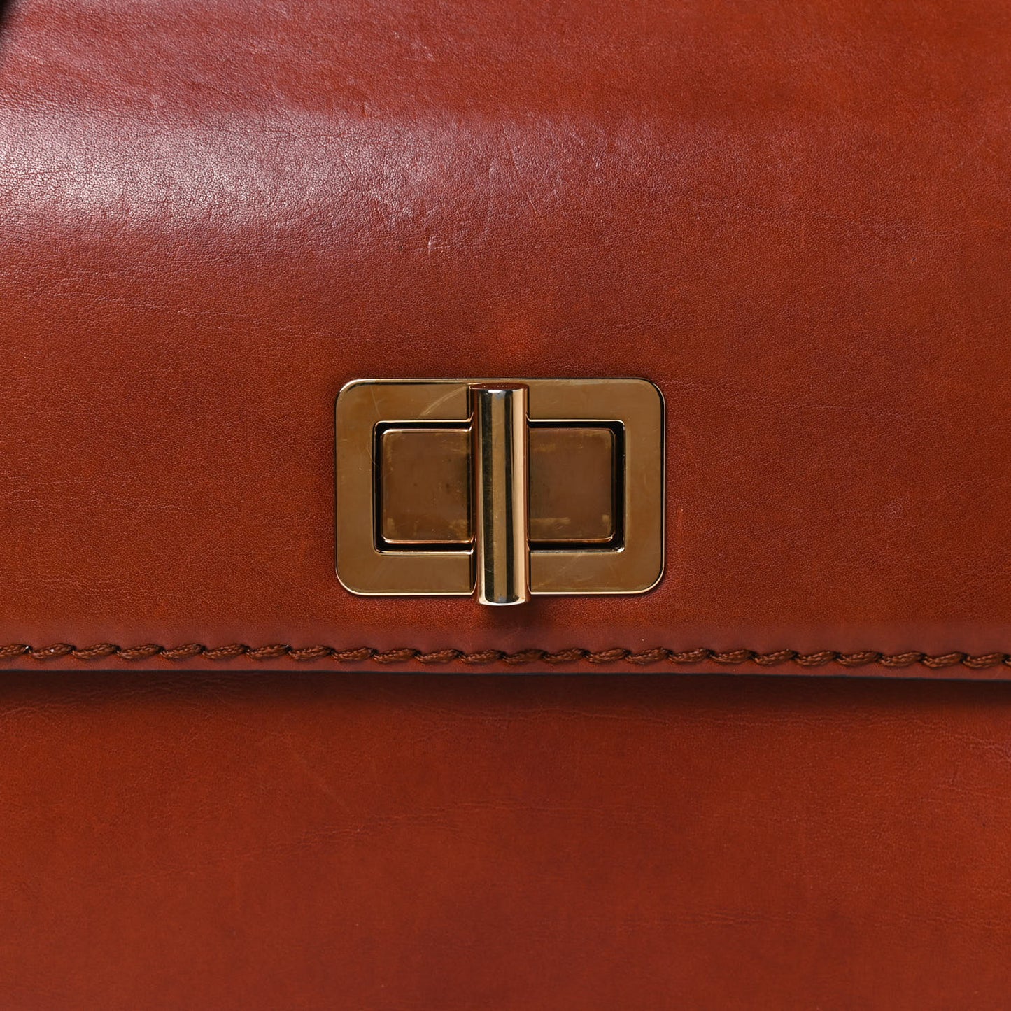 Calfskin Louise Shoulder Bag Brown