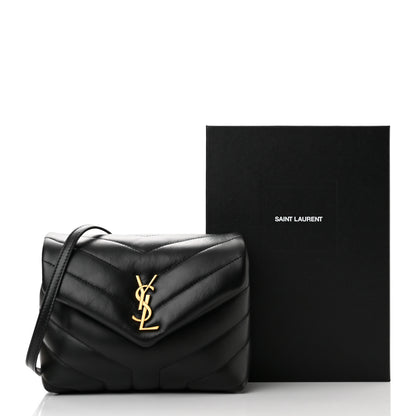 Saint Laurent Calfskin Y Quilted Monogram Toy Loulou Crossbody Bag Black 11 of 11