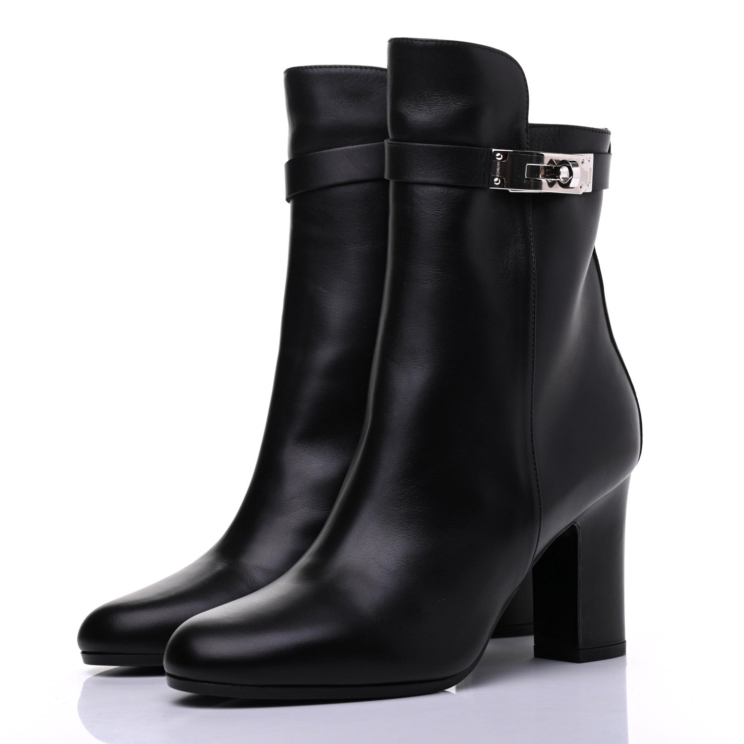 Hermes Calfskin Joueuse Ankle Boots 37 Black 3 of 8