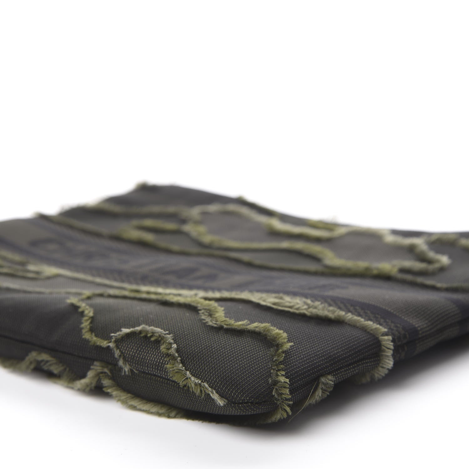 Christian Dior Canvas Embroidered Camouflage Medium Diordouble Zip Pouch Green 7 of 10