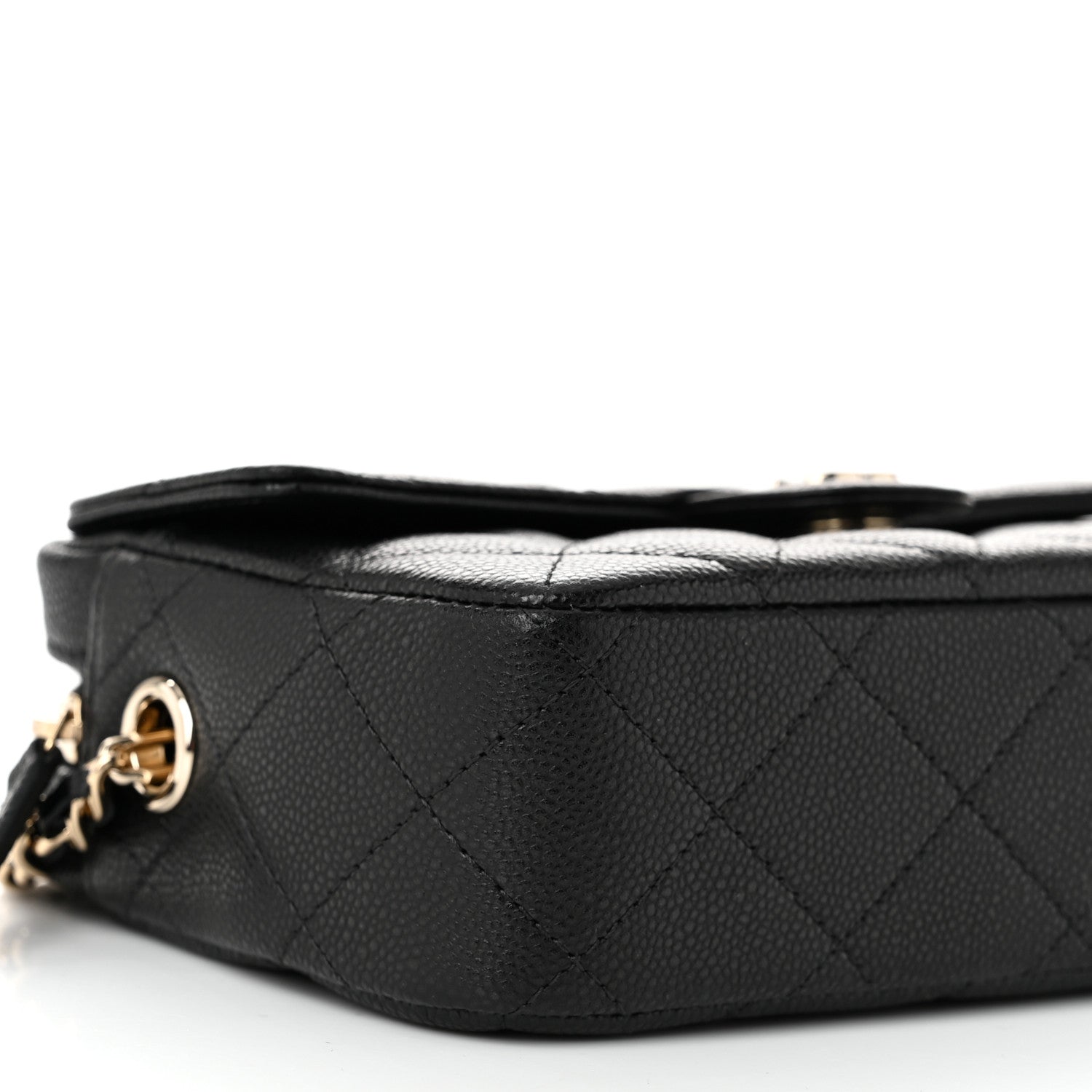 Chanel Caviar Quilted Mini Zip Clutch With Chain Black 9 of 11
