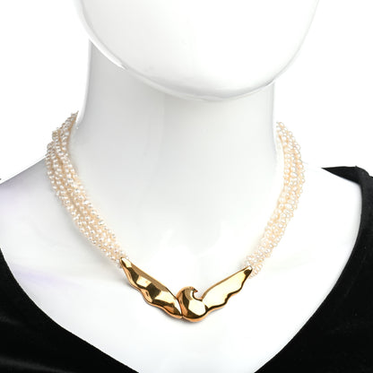 Tiffany 18K Yellow Gold Pearl Dove Necklace 2 of 4