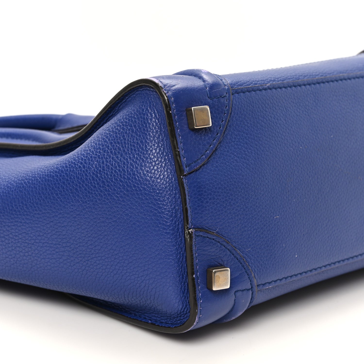 Celine Drummed Calfskin Micro Luggage Indigo 8 of 10