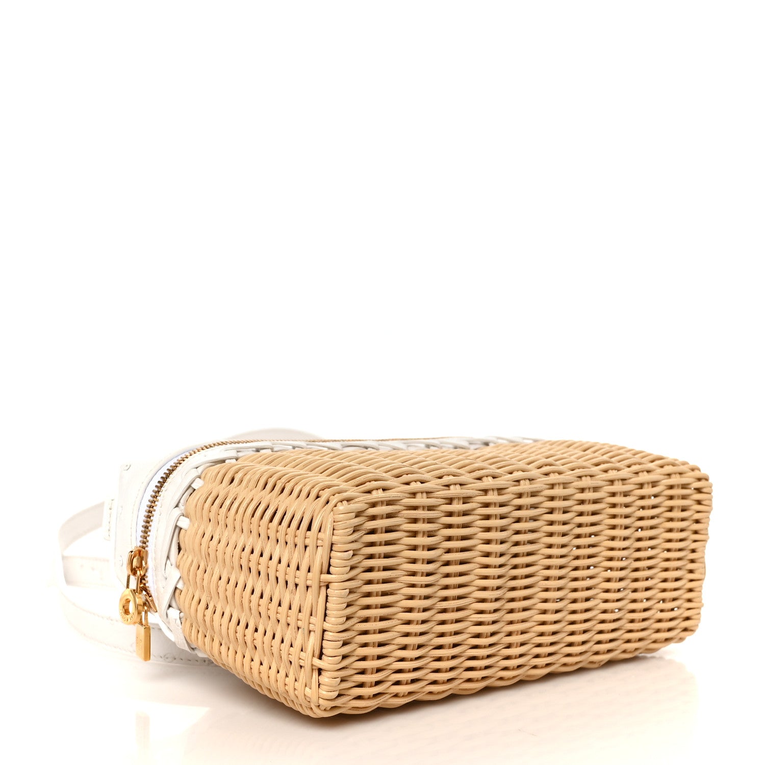 Loro Piana Wicker Ostrich East West L19 Extra Pocket Pouch Malt White 8 of 19