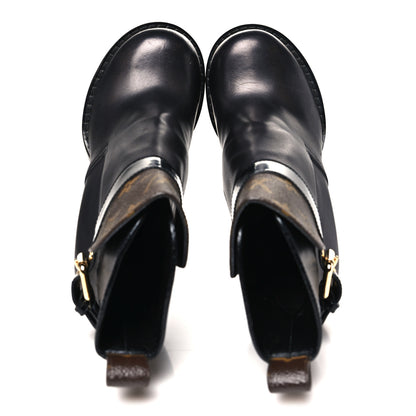 Louis Vuitton Calfskin Monogram Star Trail Ankle Boots 37 Black 2 of 9