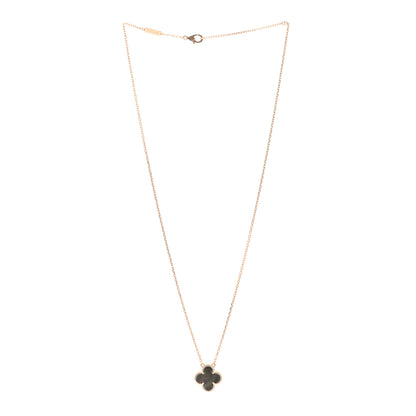 Van Cleef & Arpels 18K Rose Gold Gray Mother of Pearl Vintage Alhambra Pendant Necklace 3 of 5